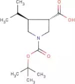 (3S,4S)-4-Isopropylpyrrolidine-3-carboxylic acid, N-BOC protected