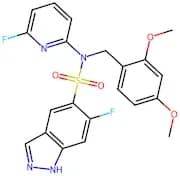 N-(2,4-dimethoxybenzyl)-6-fluoro-N-(6-fluoropyridin-2-yl)-1H-indazole-5-sulfonamide