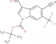 3-Formyl-6-(trifluoromethyl)-1H-indole-5-carbonitrile, N-BOC protected