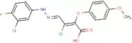 3-chloro-4-[2-(3-chloro-4-fluorophenyl)hydrazono]-2-(4-methoxyphenoxy)but-2-enoic acid