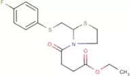 ethyl 4-(2-{[(4-fluorophenyl)thio]methyl}-1,3-thiazolan-3-yl)-4-oxobutanoate
