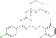 O-[4-[(2-Chloro-6-fluorobenzyl)thio]-6-(4-chlorophenyl)-1,3,5-triazin-2-yl]O,O-diethyl phosphothio…