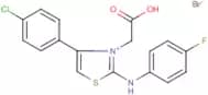 3-(carboxymethyl)-4-(4-chlorophenyl)-2-(4-fluoroanilino)-1,3-thiazol-3-ium bromide