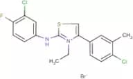 2-(3-chloro-4-fluoroanilino)-4-(4-chloro-3-methylphenyl)-3-ethyl-1,3-thiazol-3-ium bromide