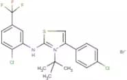 3-(tert-butyl)-4-(4-chlorophenyl)-2-[2-chloro-5-(trifluoromethyl)anilino]-1,3-thiazol-3-ium bromide