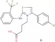 4-{4-(4-chlorophenyl)-2-[2-(trifluoromethyl)anilino]-1,3-thiazol-3-ium-3-yl}butanoic acid bromide