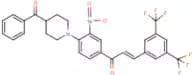 1-[4-(4-benzoylpiperidino)-3-nitrophenyl]-3-[3,5-di(trifluoromethyl)phenyl]prop-2-en-1-one