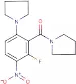 [2-fluoro-3-nitro-6-(1-pyrrolidinyl)phenyl](1-pyrrolidinyl)methanone