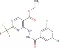 ethyl 4-{2-[(2,6-dichloro-4-pyridyl)carbonyl]hydrazino}-2-(trifluoromethyl)pyrimidine-5-carboxylate