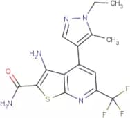 3-Amino-4-(1-ethyl-5-methyl-1H-pyrazol-4-yl)-6-(trifluoromethyl)thieno[2,3-b]pyridine-2-carboxamide