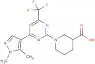 1-[4-(1,5-Dimethyl-1H-pyrazol-4-yl)-6-(trifluoromethyl)pyrimidin-2-yl]piperidine-3-carboxylic acid