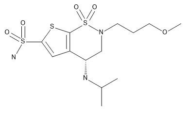 (4R)-4-(Isopropylamino)-2-(3-methoxypropyl)-3,4-dihydro-2H-thieno[3,2-e]-1,2-thiazine-6-sulfonamid…