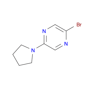 Pyrazine, 2-bromo-5-(1-pyrrolidinyl)-