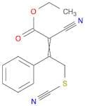 2-Butenoic acid, 2-cyano-3-phenyl-4-thiocyanato-, ethyl ester