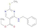 5-Pyrimidinecarboxylic acid, 2-(methylthio)-4-[(phenylmethyl)amino]-, ethyl ester