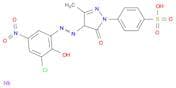Benzenesulfonic acid, 4-[4-[2-(3-chloro-2-hydroxy-5-nitrophenyl)diazenyl]-4,5-dihydro-3-methyl-5-o…