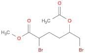 Hexanoic acid, 5-(acetyloxy)-2,6-dibromo-, methyl ester
