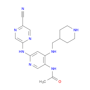 N-(6-((5-Cyanopyrazin-2-yl)amino)-4-((piperidin-4-ylmethyl)amino)pyridin-3-yl)acetamide