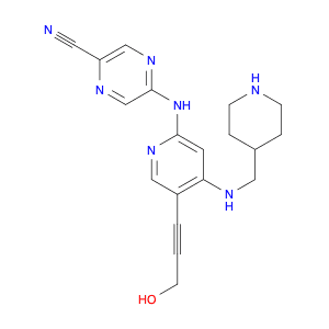 5-((5-(3-Hydroxyprop-1-yn-1-yl)-4-((piperidin-4-ylmethyl)amino)pyridin-2-yl)amino)pyrazine-2-carbo…