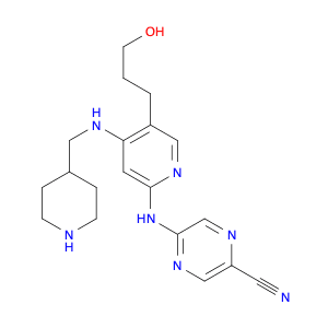 5-((5-(3-Hydroxypropyl)-4-((piperidin-4-ylmethyl)amino)pyridin-2-yl)amino)pyrazine-2-carbonitrile