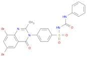 Benzenesulfonamide, 4-(6,8-dibromo-2-methyl-4-oxo-3(4H)-quinazolinyl)-N-[(phenylamino)carbonyl]-
