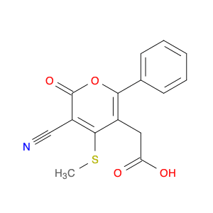 2H-Pyran-5-acetic acid, 3-cyano-4-(methylthio)-2-oxo-6-phenyl-