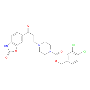 3,4-Dichlorobenzyl 4-(3-oxo-3-(2-oxo-2,3-dihydrobenzo[d]oxazol-6-yl)propyl)piperazine-1-carboxylate