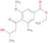 Benzoic acid, 4-(3-hydroxy-1-oxobutyl)-3-methoxy-5-methyl-, ethyl ester