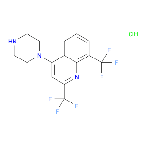 Quinoline, 4-(1-piperazinyl)-2,8-bis(trifluoromethyl)-, hydrochloride (1:1)
