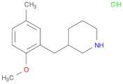 Piperidine, 3-[(2-methoxy-5-methylphenyl)methyl]-, hydrochloride (1:1)