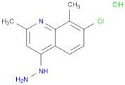 Quinoline, 7-chloro-4-hydrazinyl-2,8-dimethyl-, hydrochloride (1:1)