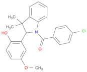 (4-Chlorophenyl)(2-(2-hydroxy-5-methoxyphenyl)-3,3-dimethylindolin-1-yl)methanone