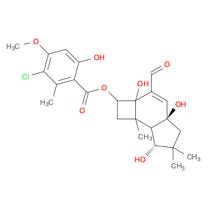 Benzoic acid, 3-chloro-6-hydroxy-4-methoxy-2-methyl-, (2R,2aS,4aR,7R,7aS,7bR)-3-formyl-2,2a,4a,5,6…