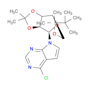 4-Chloro-7-[(5-O-t-butyldimethylsilyl)-2,3-O-isopropyli-dene-β-D-ribofuranosyl]-7H-pyrrolo[2,3-d]p…