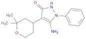 3H-Pyrazol-3-one, 5-amino-1,2-dihydro-1-phenyl-4-(tetrahydro-2,2-dimethyl-2H-pyran-4-yl)-