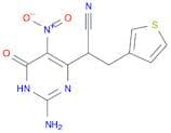 4-Pyrimidineacetonitrile, 2-amino-1,6-dihydro-5-nitro-6-oxo-α-(3-thienylmethyl)-