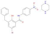 Benzamide, 5-bromo-2-hydroxy-N-(4-nitrophenyl)-3-(phenylmethyl)-, compd. with piperazine (1:1) (9C…