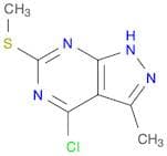1H-Pyrazolo[3,4-d]pyrimidine, 4-chloro-3-methyl-6-(methylthio)-