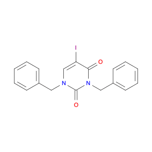 2,4(1H,3H)-Pyrimidinedione, 5-iodo-1,3-bis(phenylmethyl)-
