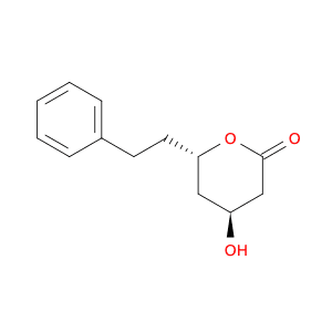 2H-Pyran-2-one, tetrahydro-4-hydroxy-6-(2-phenylethyl)-, (4S,6S)-