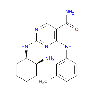 5-Pyrimidinecarboxamide, 2-[[(1R,2S)-2-aminocyclohexyl]amino]-4-[(3-methylphenyl)amino]-