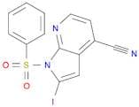 1H-PYRROLO[2,3-B]PYRIDINE-4-CARBONITRILE, 2-IODO-1-(PHENYLSULFONYL)-