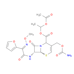 5-Thia-1-azabicyclo[4.2.0]oct-3-ene-2-carboxylic acid, 3-[[(aminocarbonyl)oxy]methyl]-7-[[(2Z)-2-(…
