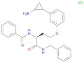 Benzamide, N-[(1S)-3-[3-(2-aminocyclopropyl)phenoxy]-1-[[(phenylmethyl)amino]carbonyl]propyl]-, hy…