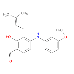 9H-Carbazole-3-carboxaldehyde, 2-hydroxy-7-methoxy-1-(3-methyl-2-buten-1-yl)-