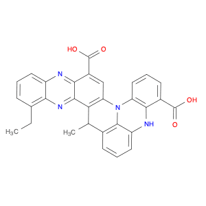 6H,10H-Pyrido[3,2-a:5,6,1-d'e']diphenazine-11,17-dicarboxylic acid, 4-ethyl-6-methyl- (9CI)