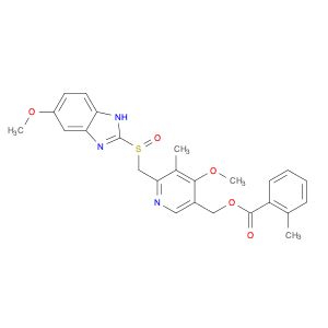 Benzoic acid, 2-methyl-, [4-methoxy-6-[[(6-methoxy-1H-benzimidazol-2-yl)sulfinyl]methyl]-5-methyl-…