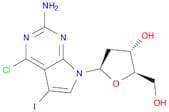 (2R,3S,5R)-5-(2-Amino-4-chloro-5-iodo-7H-pyrrolo[2,3-d]pyrimidin-7-yl)-2-(hydroxymethyl)tetrahydro…