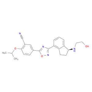 Benzonitrile, 5-[3-[(1S)-2,3-dihydro-1-[(2-hydroxyethyl)amino]-1H-inden-4-yl]-1,2,4-oxadiazol-5-yl…