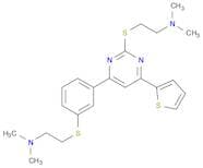 2-((3-(2-((2-(Dimethylamino)ethyl)thio)-6-(thiophen-2-yl)pyrimidin-4-yl)phenyl)thio)-N,N-dimethyle…